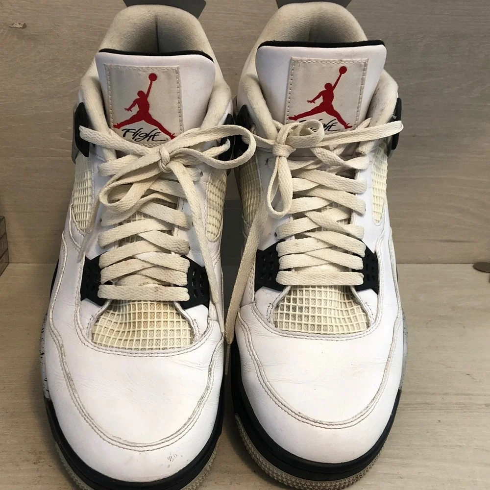 Nike Air Jordan 4 Retro White Cement Mens Size 15 Sneakers 840606-192 Pls Read